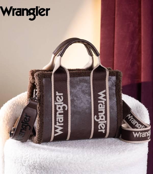 MONTANAWEST BAGS :: WESTERN PURSES :: Wholesale Wrangler Sherpa Small Tote Crossbody Bag