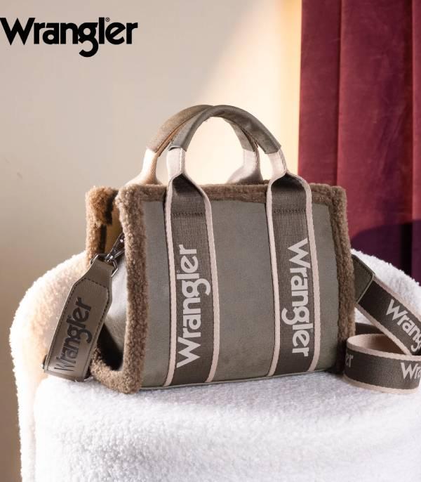 New Arrival :: Wholesale Wrangler Sherpa Small Tote Crossbody Bag