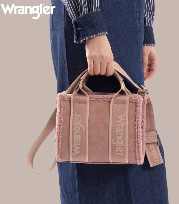 New Arrival :: Wholesale Wrangler Sherpa Small Tote Crossbody Bag