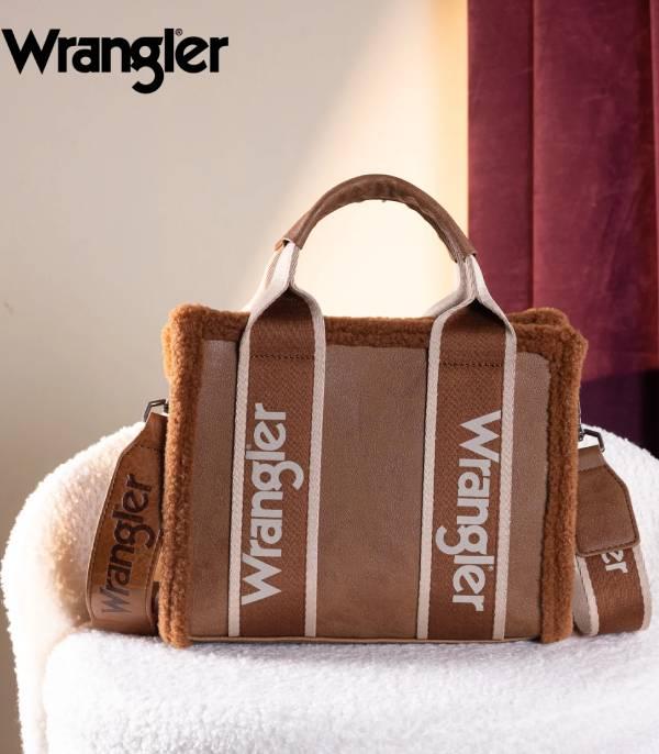 New Arrival :: Wholesale Wrangler Sherpa Small Tote Crossbody Bag