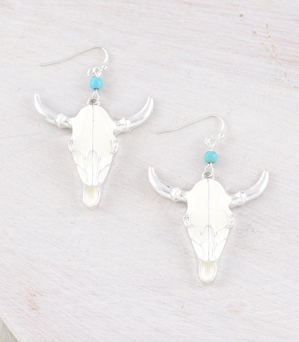 EARRINGS :: WESTERN HOOK EARRINGS :: Wholesale Western Steer Skull Earrings