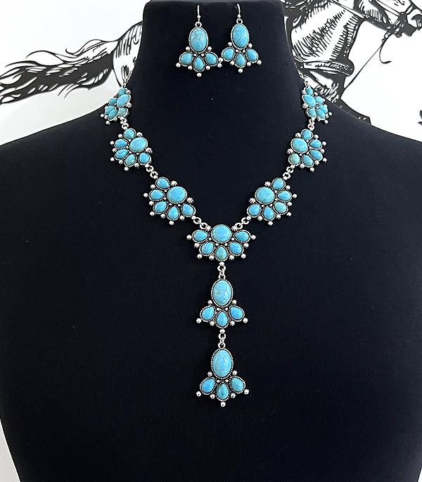 New Arrival :: Wholesale Western Turquoise Statement Necklace Set