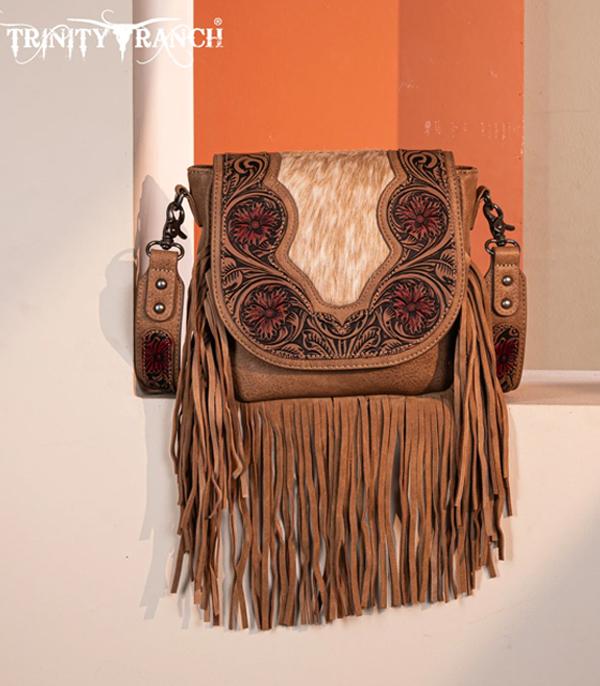 MONTANAWEST BAGS :: TRINITY RANCH BAGS :: Wholesale Trinity Ranch Tooled Cowhide Crossbody 