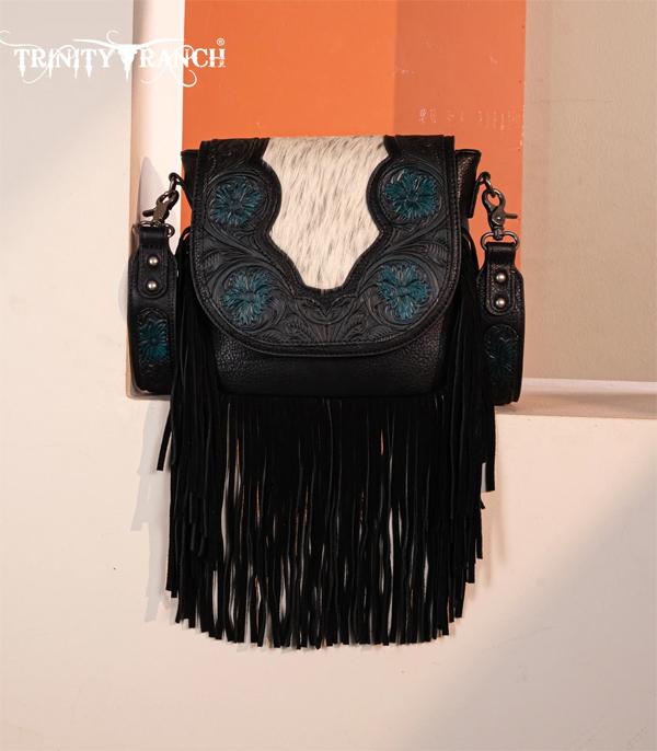 MONTANAWEST BAGS :: TRINITY RANCH BAGS :: Wholesale Trinity Ranch Tooled Cowhide Crossbody 