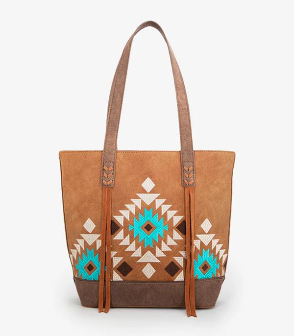 MONTANAWEST BAGS :: WESTERN PURSES :: Wholesale Montana West Aztec Embroidered Tote