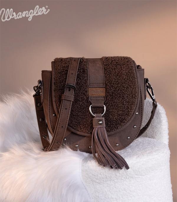 MONTANAWEST BAGS :: CROSSBODY BAGS :: Wholesale Wrangler Sherpa Saddle Crossbody Bag