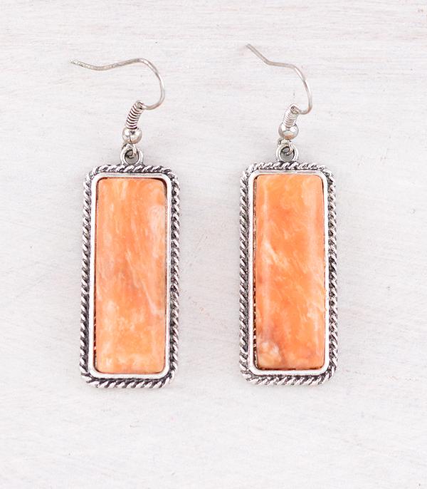 EARRINGS :: WESTERN HOOK EARRINGS :: Wholesale Western Semi Stone Bar Earrings