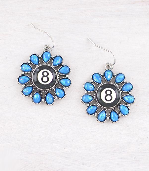 New Arrival :: Wholesale Western Eight Ball Earrings