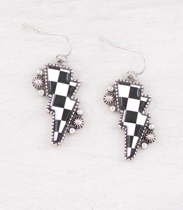 EARRINGS :: WESTERN HOOK EARRINGS :: Wholesale Western Lightning Bolt Earrings