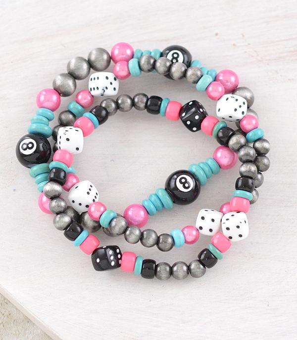 New Arrival :: Wholesale Navajo Pearl Dice Bracelet Set