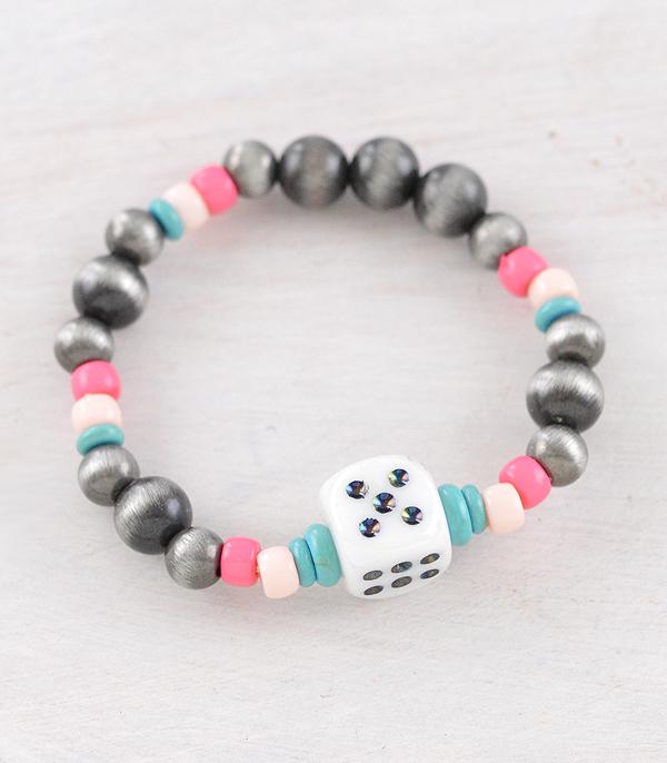 BRACELETS :: STRETCH-BEAD :: Wholesale Western Navajo Pearl Dice Bead Bracelet