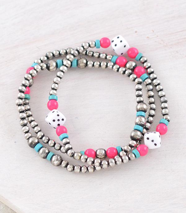 New Arrival :: Wholesale Western Dice Beaded Bracelet Set