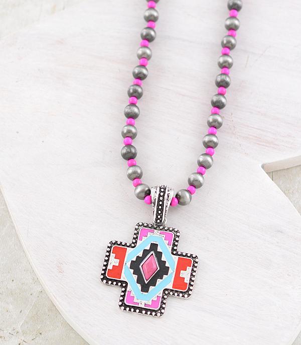 New Arrival :: Wholesale Western Aztec Cross Pendant Necklace