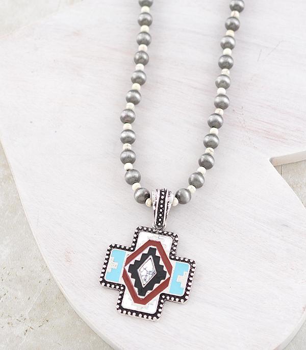 NECKLACES :: WESTERN TREND :: Wholesale Western Aztec Cross Pendant Necklace