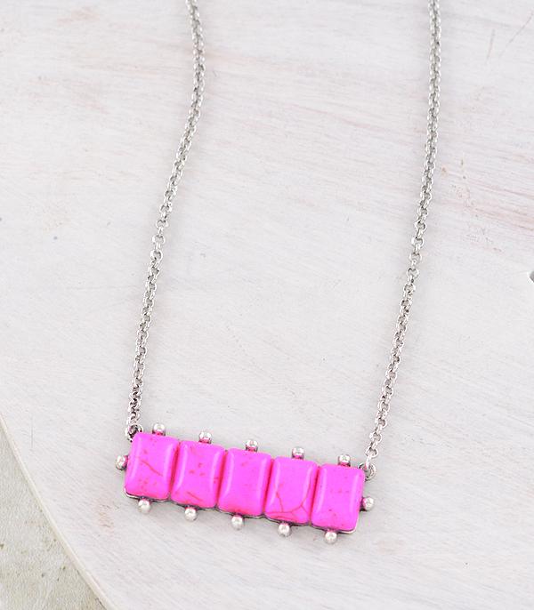 NECKLACES :: CHAIN WITH PENDANT :: Wholesale Western Turquoise Bar Necklace