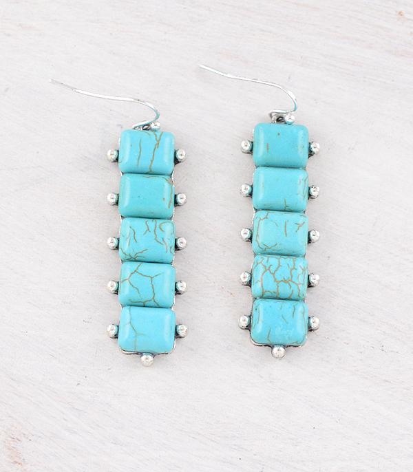 EARRINGS :: WESTERN HOOK EARRINGS :: Wholesale Western Turquoise Bar Earrings