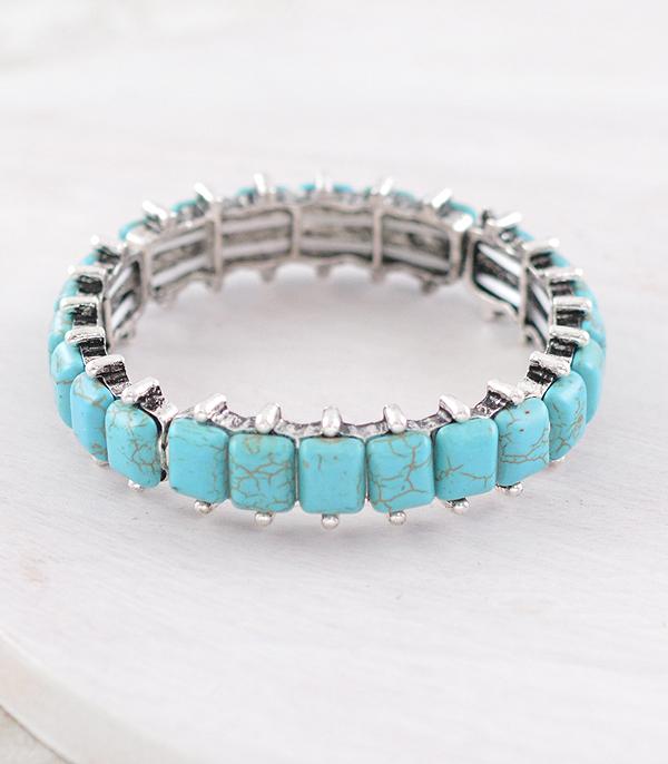 New Arrival :: Wholesale Western Turquoise Stretch Bracelet