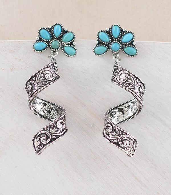 New Arrival :: Wholesale Turquoise Post Spiral Earrings