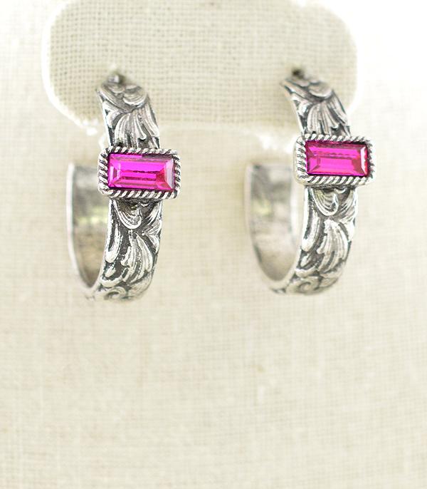 New Arrival :: Wholesale Western Tooling Hoop Earrings