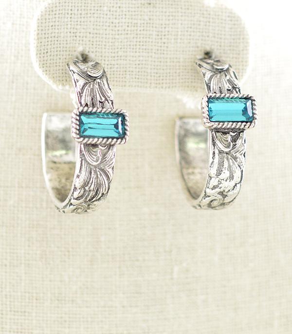 New Arrival :: Wholesale Western Tooling Hoop Earrings