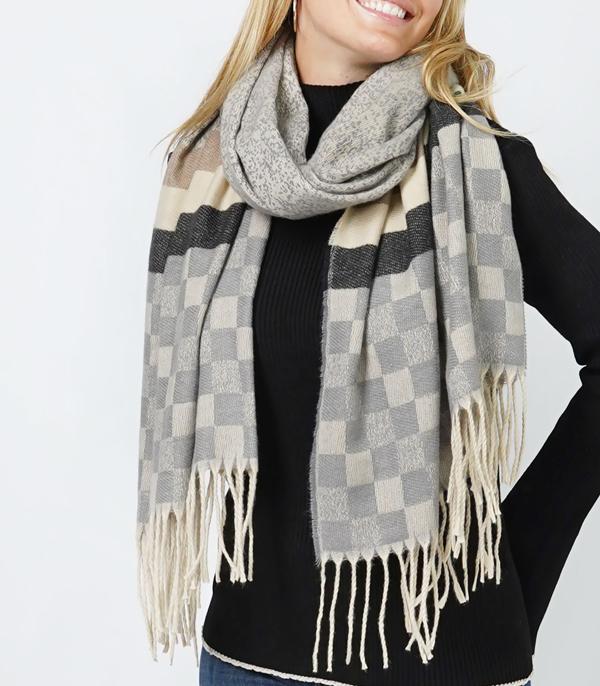 WHAT'S NEW :: Wholesale Checkered Soft Oblong Scarf Shawl