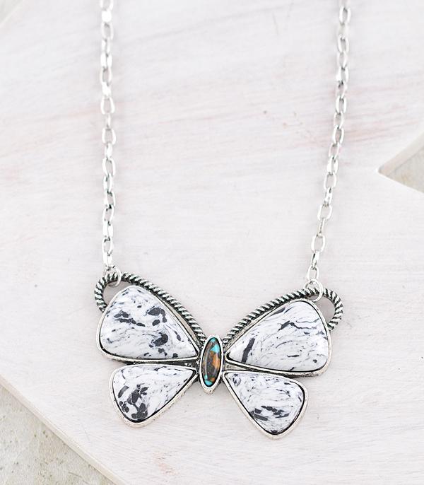 WHAT'S NEW :: Wholesale Western Howlite Butterfly Necklace