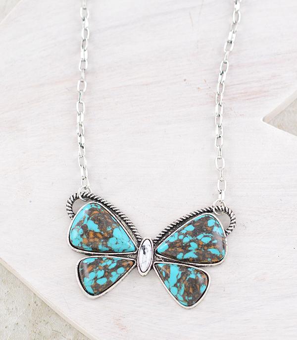 New Arrival :: Wholesale Western Turquoise Butterfly Necklace