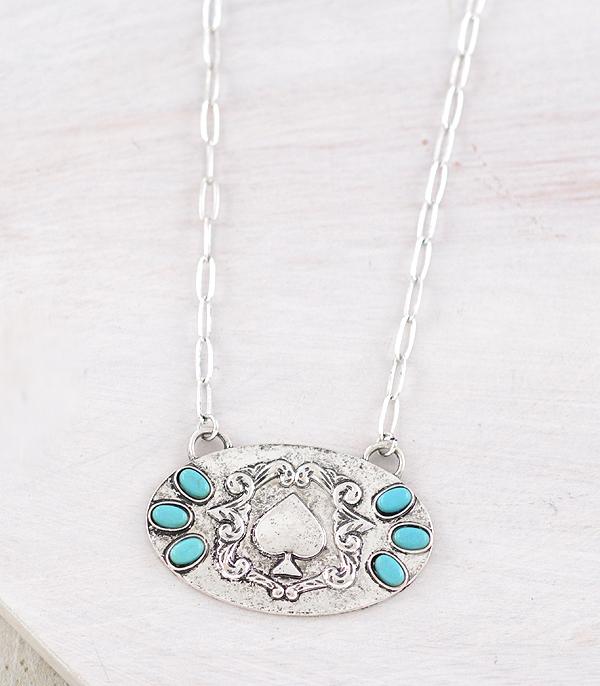 NECKLACES :: CHAIN WITH PENDANT :: Wholesale Western Ace Pendant Necklace