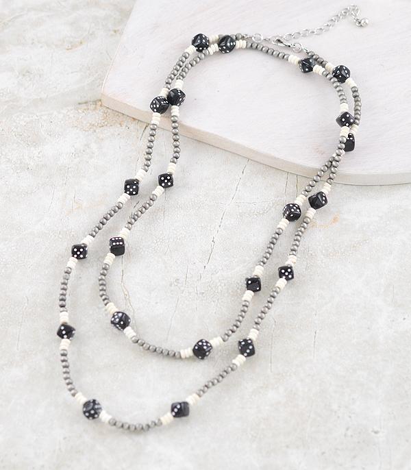 New Arrival :: Wholesale Western Dice Bead Long Necklace