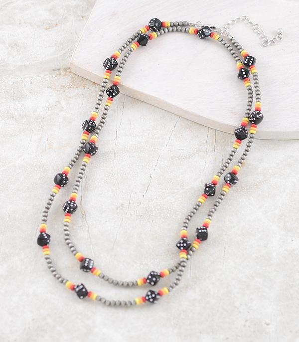 New Arrival :: Wholesale Western Dice Bead Long Necklace