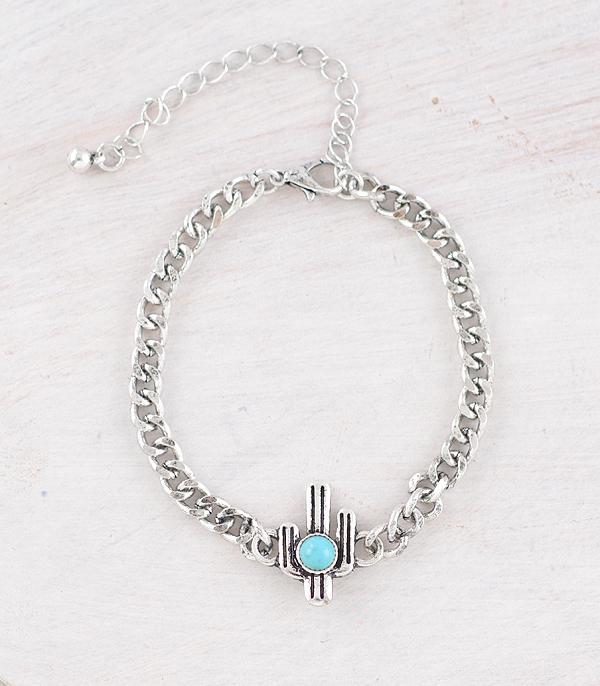 New Arrival :: Wholesale Western Dainty Cactus Chain Bracelet