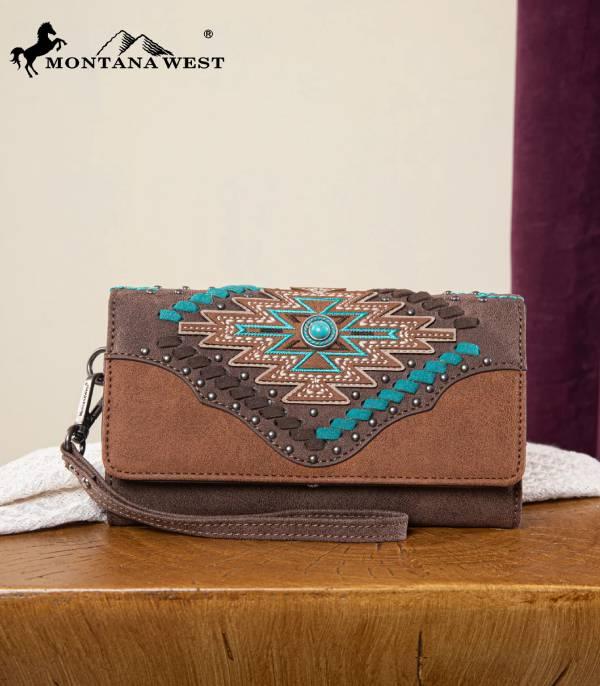 New Arrival :: Wholesale Montana West Aztec Embroidered Wallet