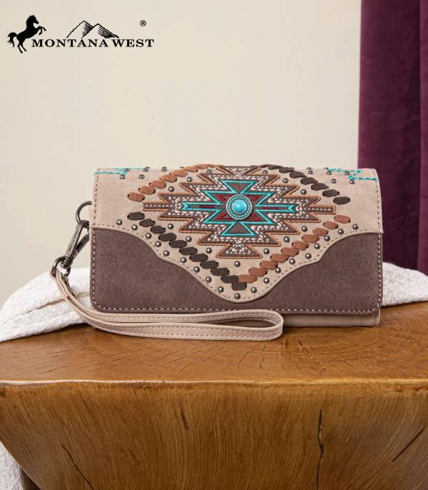 New Arrival :: Wholesale Montana West Aztec Embroidered Wallet