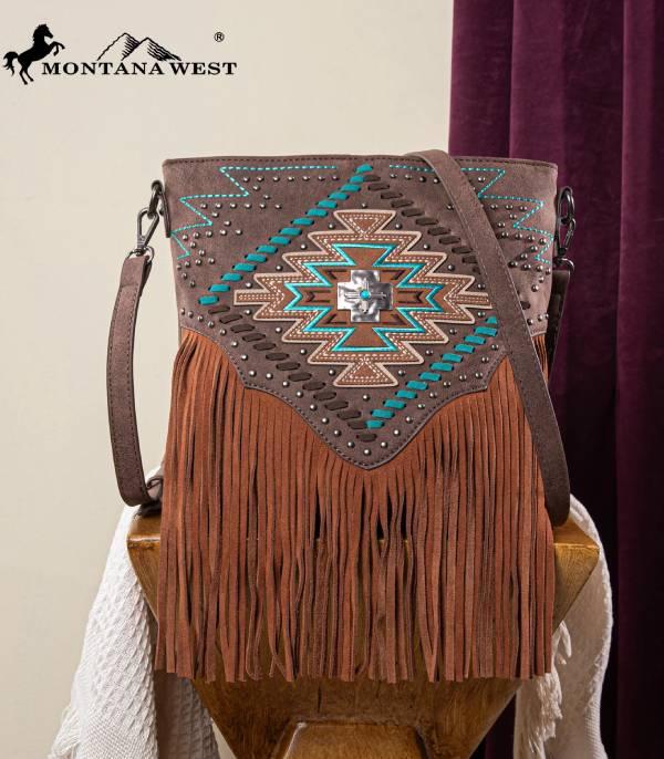 MONTANAWEST BAGS :: CROSSBODY BAGS :: Wholesale Aztec Concealed Carry Crossbody Bag