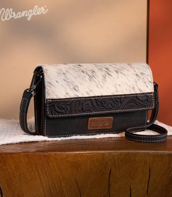 MONTANAWEST BAGS :: CROSSBODY BAGS :: Wholesale Wrangler Cowhide Wallet Crossbody Bag