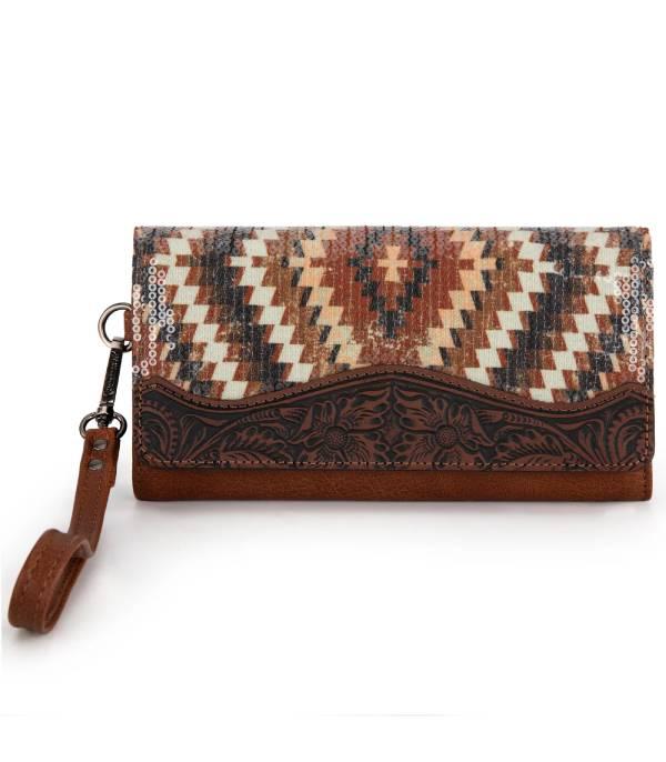 MONTANAWEST BAGS :: MENS WALLETS I SMALL ACCESSORIES :: Wholesale Montana West Aztec Tooled Wallet