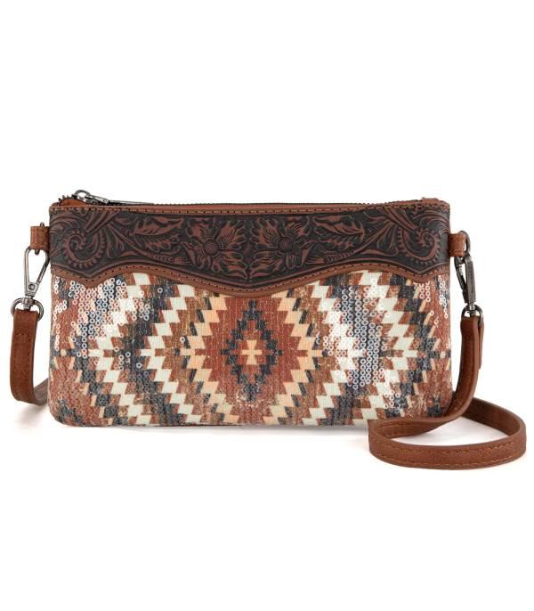 WHAT'S NEW :: Wholesale Montana West Aztec Tooled Crossbody Bag