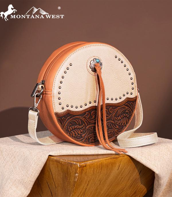 New Arrival :: Wholesale Montana West Tooled Circle Crossbody Bag