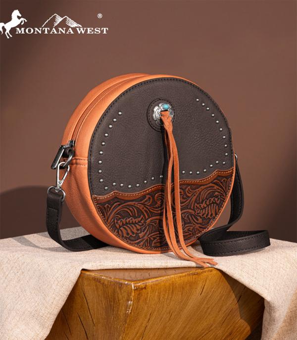 New Arrival :: Wholesale Montana West Tooled Circle Crossbody Bag