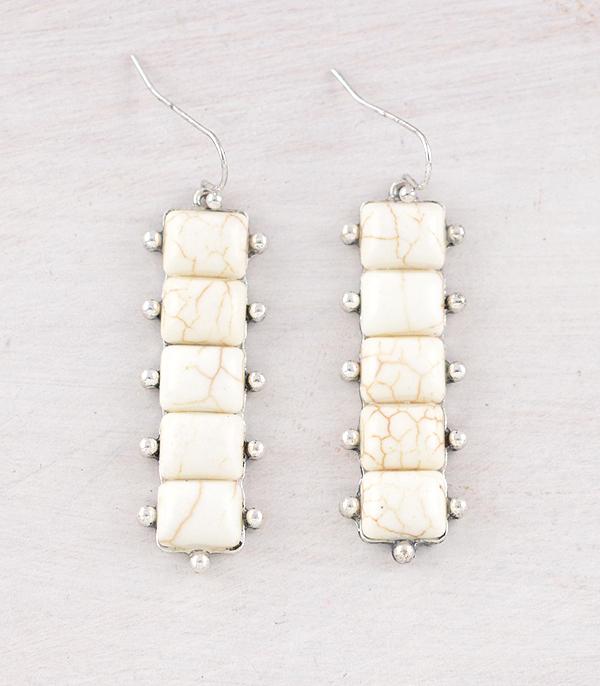 New Arrival :: Wholesale Western Semi Stone Bar Earrings