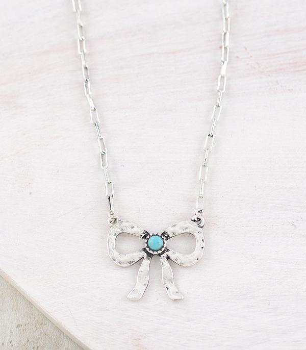 NECKLACES :: CHAIN WITH PENDANT :: Wholesale Western Bow Pendant Necklace