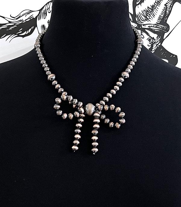 NECKLACES :: WESTERN TREND :: Wholesale Western Navajo Pearl Bow Necklace