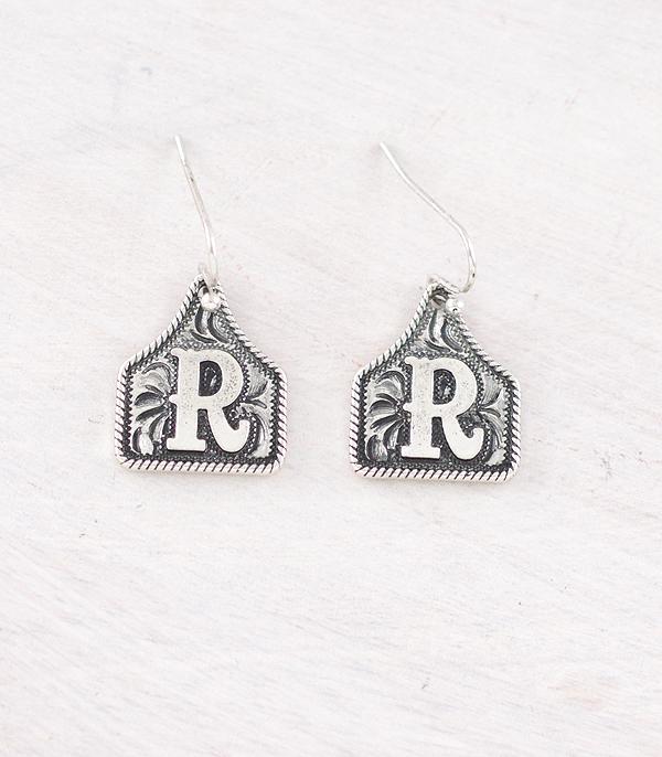 WHAT'S NEW :: Wholesale Western Cattle Tag Initial Earrings