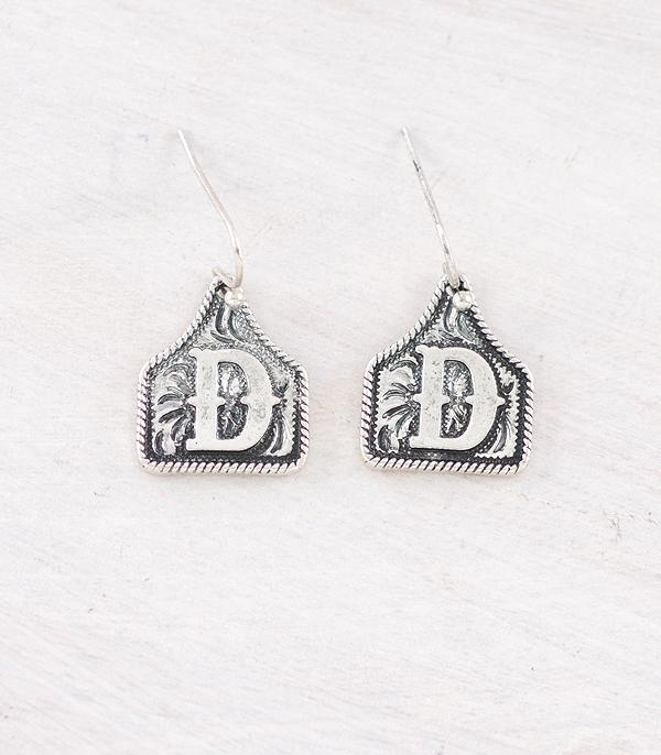 WHAT'S NEW :: Wholesale Western Cattle Tag Initial Earrings