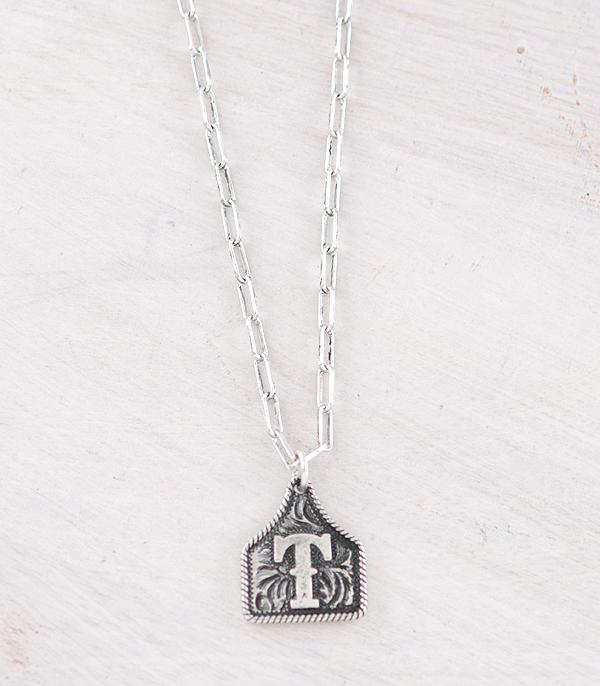 New Arrival :: Wholesale Western Cattle Tag Initial Necklace