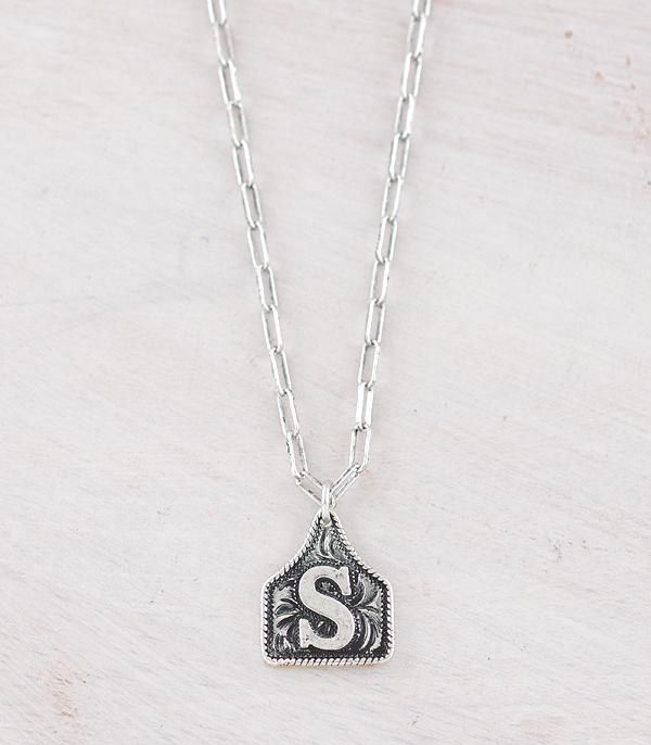 New Arrival :: Wholesale Western Cattle Tag Initial Necklace