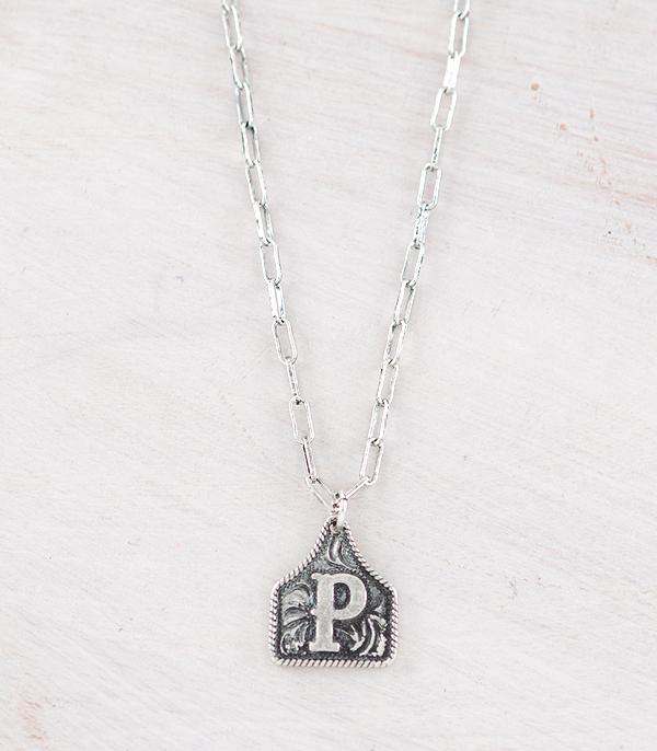 WHAT'S NEW :: Wholesale Western Cattle Tag Initial Necklace