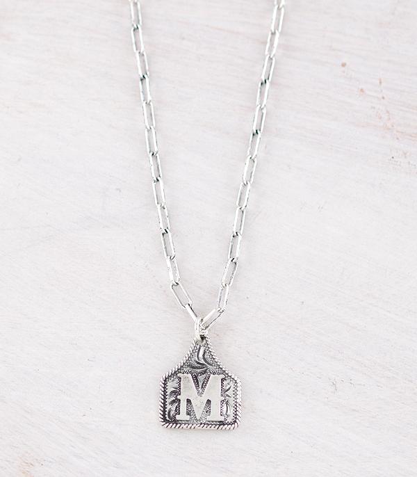 New Arrival :: Wholesale Western Cattle Tag Initial Necklace