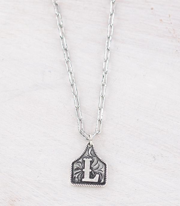 WHAT'S NEW :: Wholesale Western Cattle Tag Initial Necklace