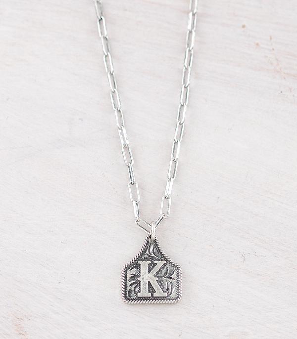 New Arrival :: Wholesale Western Cattle Tag Initial Necklace